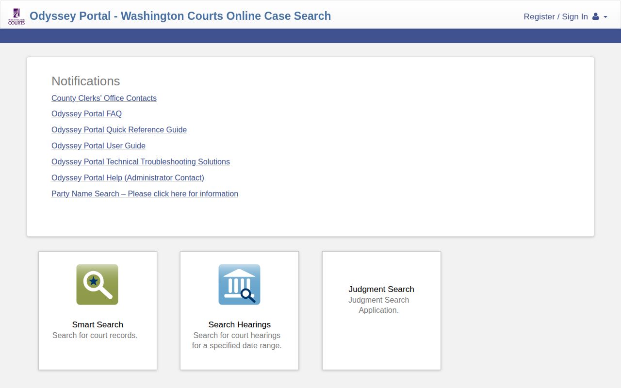 Lincoln County court disposition search through Washington Odyssey Portal
